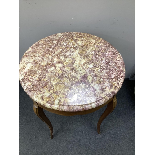 1167 - A Louis XVI style circular banded kingwood marble top centre table, diameter 65cm, height 71cm. Cond... 