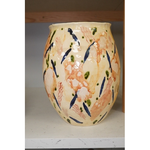 1260 - Patricia Low - a studio pottery vase, signed and dated 87, 24cm high. Condition - good.