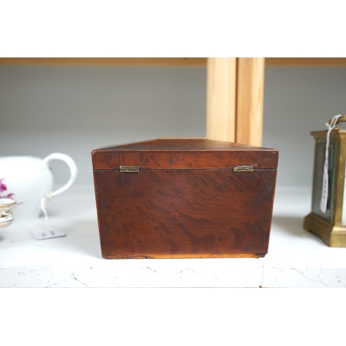 1261 - A Regency partridge wood tea caddy, 13cm high. Condition - fair.