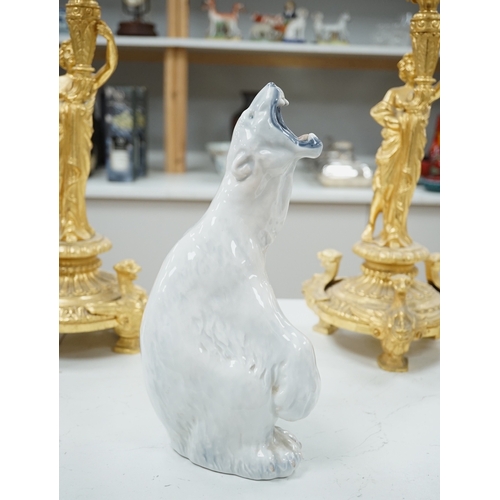 1296 - A Royal Copenhagen figure of a polar bear, no. 502, 32cm. Condition - good