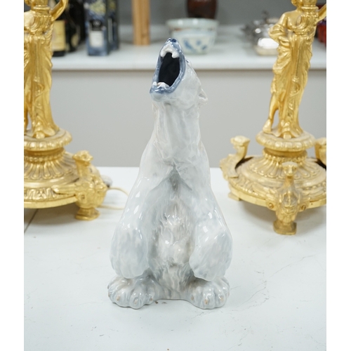 1296 - A Royal Copenhagen figure of a polar bear, no. 502, 32cm. Condition - good