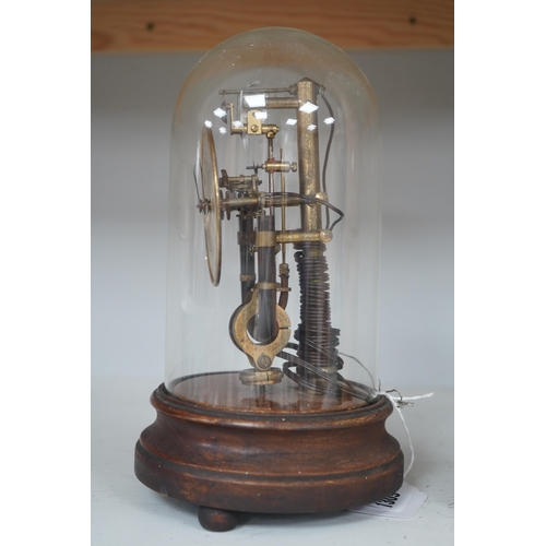 1309 - A Bulle type 800 day electric clock, under a glass dome, 26cm high. Condition - fair, untested... 