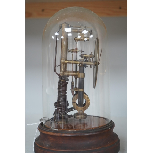 1309 - A Bulle type 800 day electric clock, under a glass dome, 26cm high. Condition - fair, untested... 