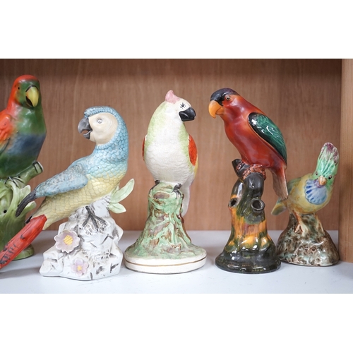 1349 - A group of twelve ceramic parrots including one by S Hancock & Sons, largest 24cm high. Condition - ... 