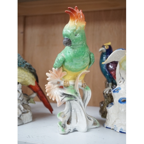 1349 - A group of twelve ceramic parrots including one by S Hancock & Sons, largest 24cm high. Condition - ... 