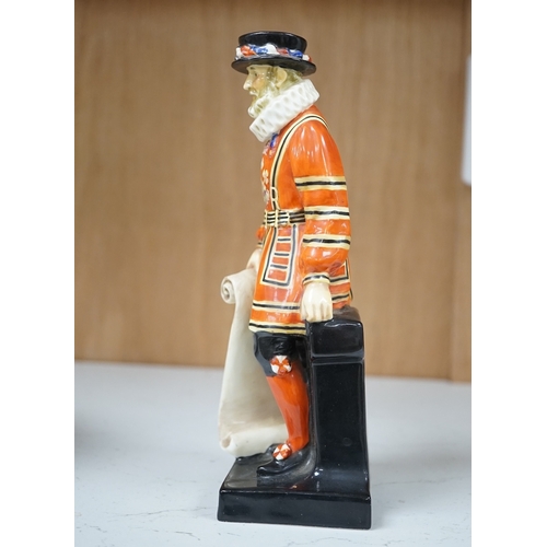 1353 - An early Royal Doulton advertising figure, Standing Beefeater, impressed date for 1927, 19cm high. C... 