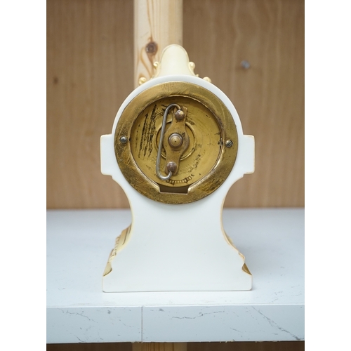 1355 - A Worcester blush mantel timepiece, 2373, 17.5cm. Condition - good, winds and currently ticking... 