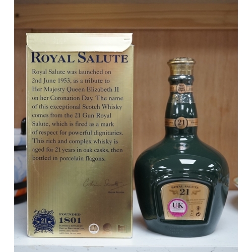 1357 - A boxed bottle of Chivas Brothers Royal Salute 21 year old blended scotch whisky, Emerald Flagon, wi... 