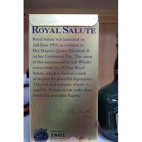 1357 - A boxed bottle of Chivas Brothers Royal Salute 21 year old blended scotch whisky, Emerald Flagon, wi... 