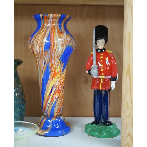 1358 - A quantity of various glass vases and figures to include Murano, tallest 31cm. Condition - varies... 