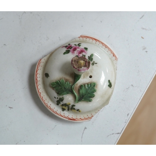 1383 - A Worcester teapot, c.1770, an 18th century Chinese famille rose and a blue and white dish, a small ... 