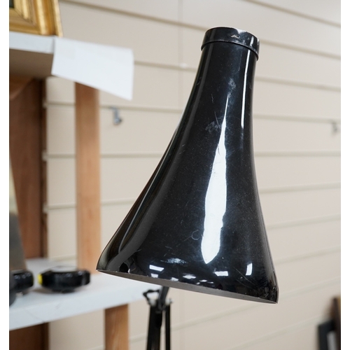 1387 - A Herbert Terry & Sons black anglepoise lamp, 84cm high. Condition - base and shade marked