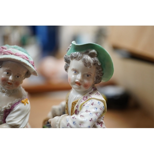 1400 - Two late 18th/early 19th century Meissen figures of children, 13cm high. Condition - fair