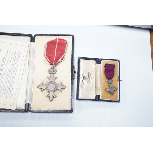 1423 - A cased George V military MBE containing leaflet with instructions as to wearing Insignia, together ... 