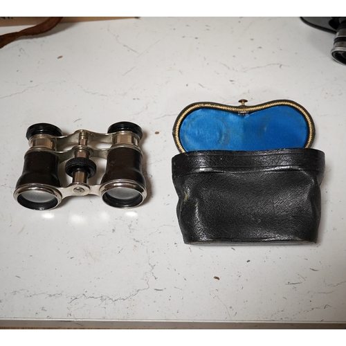 1442 - A pair of Taiga binoculars, various cameras etc. Condition - appears fair