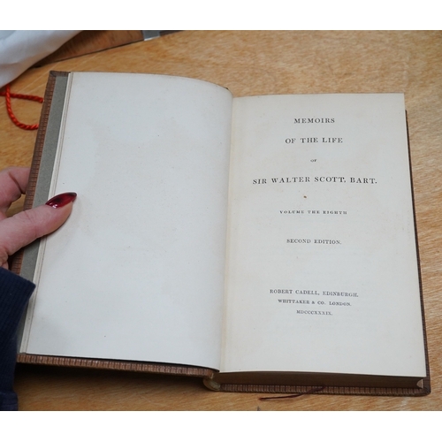 1444 - ° ° Scott, Sir Walter - Memoirs of the Life of Sir Walter Scott, 2nd edition, 10 vols, 8vo, calf, Ro... 