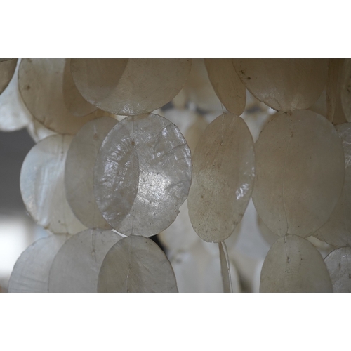 1451 - A mother-of-pearl ceiling light, 50cm high. Condition - fair to good.