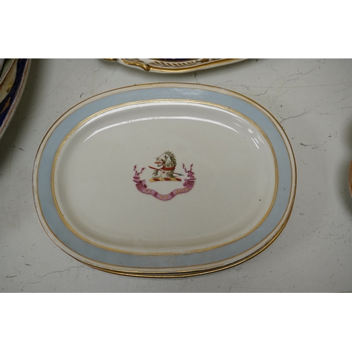 1459 - A Chamberlains Worcester armorial dessert dish, and a Spode armorial plate The London, c.1825 (pro... 