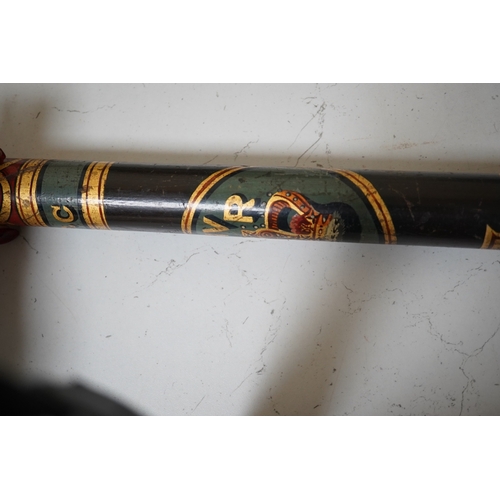 1467 - A William IV painted and gilt wooden Police Constable tipstaff, 59cm in length. Condition - good... 