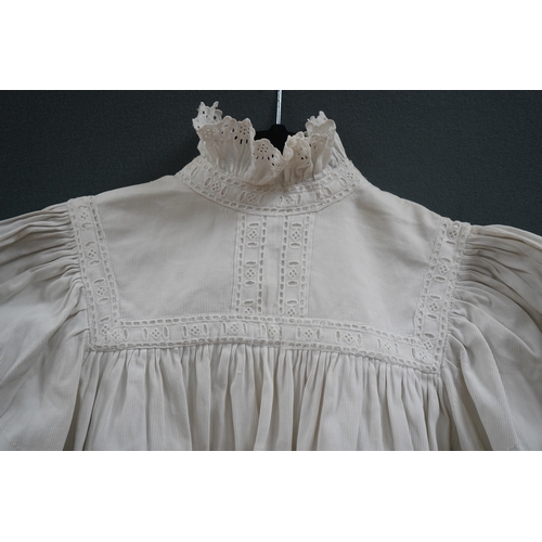 1508 - Two late 19th early 20th century girls summer dresses, one fine cotton with white worked collar cuff... 