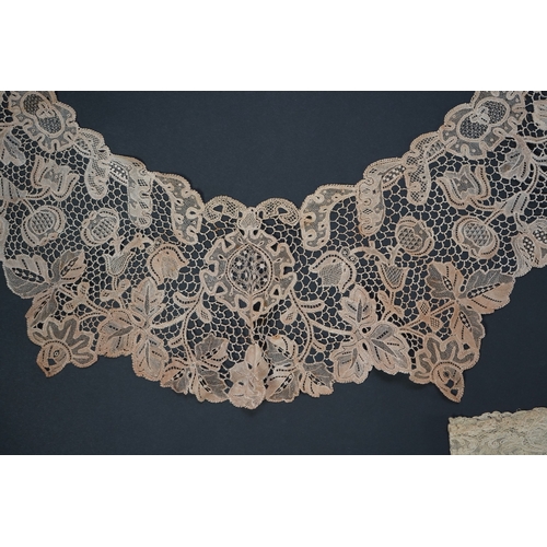 1542 - A variety of 19th and 20th century cream lace, being mixed hand and machine collars, lappets, trimmi... 