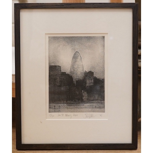 1682 - Jason Hicklin (b.1966), etching, 30 St. Mary Axe, limited edition 27/30, signed and dated '05 in p... 