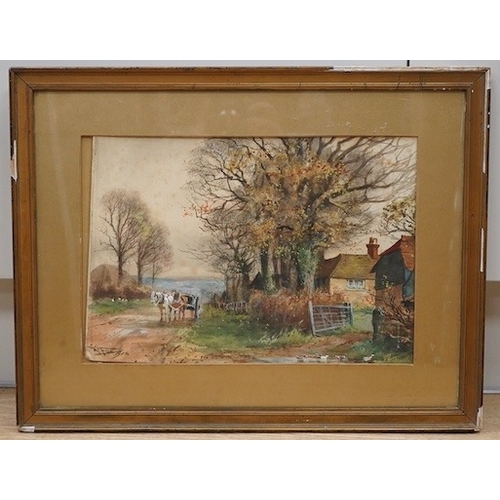 1703 - Henry Charles Fox (1855-1929), watercolour, Scene near Crowborough, signed, 25 x 36cm. Condition - p... 