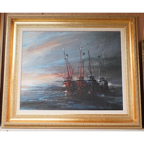 1717 - Ben Maile (19222017), impasto oil on canvas, Crabbers, signed, 39 x 49cm, gilt framed. Condition ... 