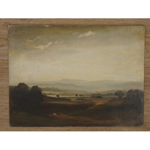 1723 - Philip Hugh Padwick, RBA (1876-1958), oil on canvas board, Sussex landscape, 30 x 40cm, unframed, si... 