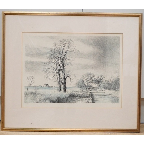 1743 - George Guest (1939-2012), colour lithograph, Weather Break, limited edition, 65/150, signed in pen... 