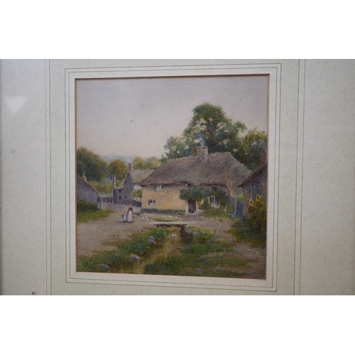 1754 - Curtius Duassut (fl.1889-1903)), two watercolours, Cottage garden scenes, each signed, largest 24.5 ... 