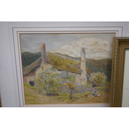 1754 - Curtius Duassut (fl.1889-1903)), two watercolours, Cottage garden scenes, each signed, largest 24.5 ... 