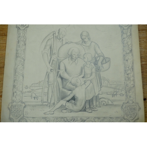 1768 - Adrian Paul Allinson ROI (1890-1959), two pencil / charcoal drawings from the artists sketch book, F... 