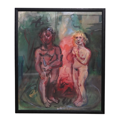 1778 - Maurice Cockrill (1936-2013), mixed media and gouache, Study of a nude man and woman, signed, 60 x 4... 