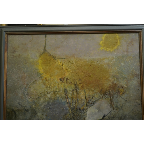 1787 - § § Harold Mockford (English, 1932-2023), oil on board, 'Yellow Tree', signed and titled verso, 121 ... 