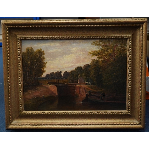 1809 - Arthur Gordon (1883-1944), pair of oils on canvas, Frith Farm, Dover and The Lock below Gallows Brid... 