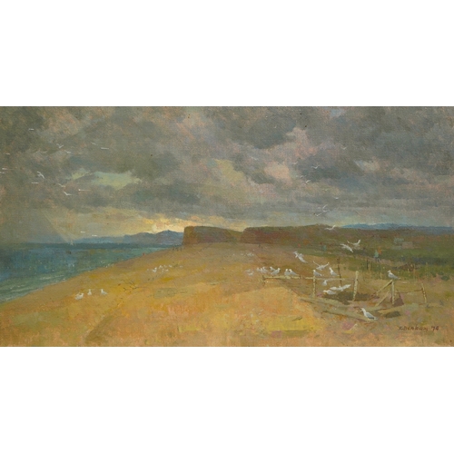 1815 - Ronald Benham RBA, NEAC (1915-1993), oil on canvas, End of the Chesil Bank, signed and dated '74, 30... 