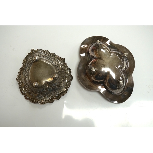 1829 - An Elizabeth II silver quatrefoil dish by James Dixon & Sons, Sheffield, 1967, 14.2cm, together with... 