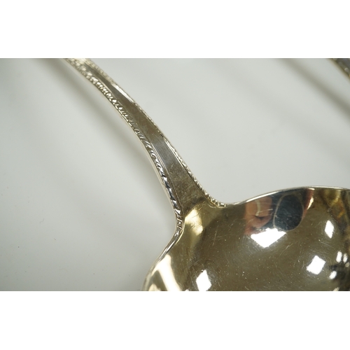 1856 - A pair of Victorian silver Old English feather edge pattern sauce ladles, John Robert Harris, London... 