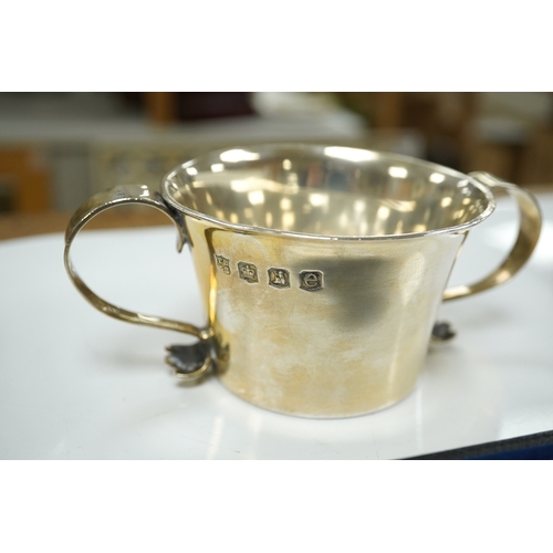 1860 - A George V Brittania standard silver two handled cup, Thomas Bradbury & Sons, Sheffield, 1922, heigh... 