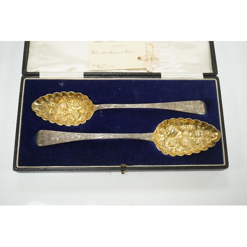 1881 - A cased 1960's three piece silver condiment set by William Suckling Ltd and and a cased pair of  Geo... 