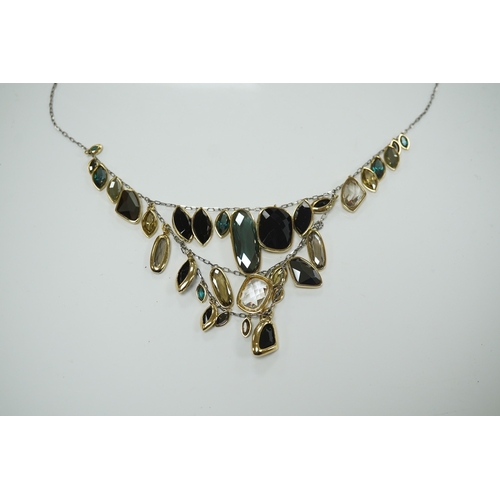 1951 - A modern Swarovski costume drop fringe necklace, 56cm. Condition - fair to good