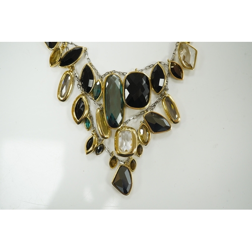 1951 - A modern Swarovski costume drop fringe necklace, 56cm. Condition - fair to good