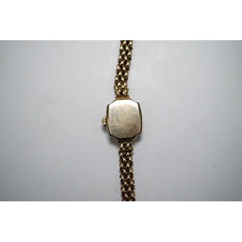 1964 - A lady's 9ct gold Accurist manual wind wrist watch, on a 9ct gold bracelet, gross weight 12.3 grams.... 