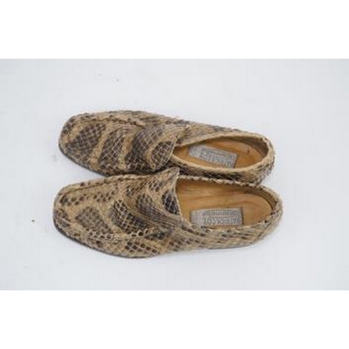 1384 - A pair of lady's Patrick Cox python loafers, EU 38