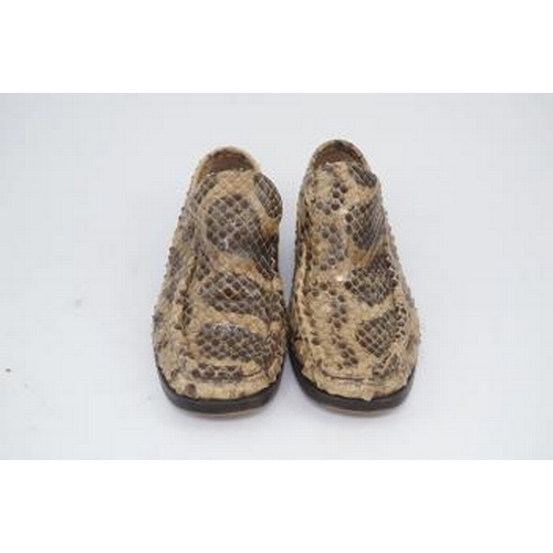 1384 - A pair of lady's Patrick Cox python loafers, EU 38