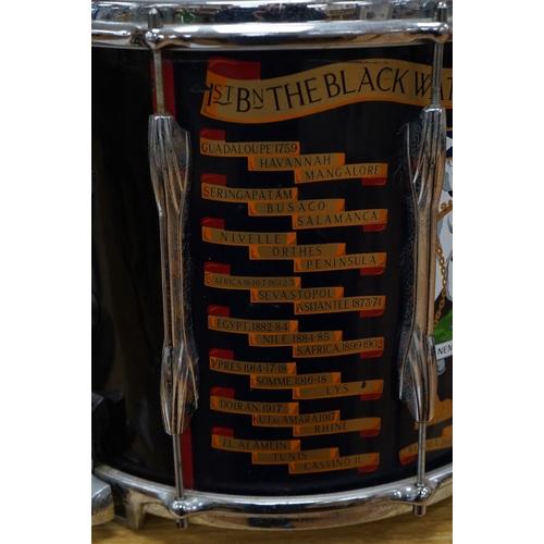 255 - A modern ERII Royal Highland Regiment military side drum by Premier, 35.5cm diameter skin. Condition... 