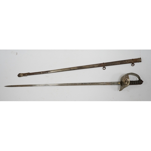 258 - A Victorian 1895 pattern infantry officers sword by Robert Mole and Sons, with regulation plated br... 