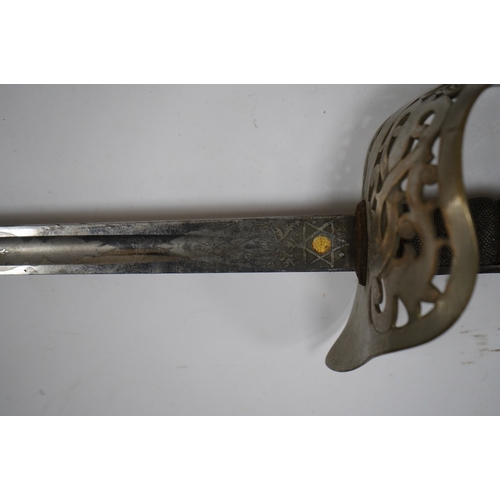 258 - A Victorian 1895 pattern infantry officers sword by Robert Mole and Sons, with regulation plated br... 