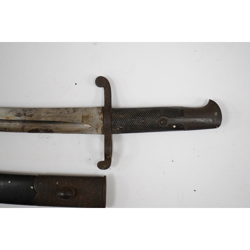 267 - A Middlesex Rifle Volunteers bayonet, named to George Brooking, with regimental badge, owners name ... 